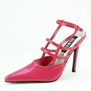 Jante Fuxia Fuschia Patent Pink Pump Style 0438 NIB Size 6 Strappy Pointed Toe